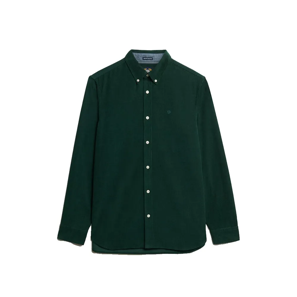 Рубашка с длинным рукавом Superdry Classic Needle Cord, зеленый — фото 3