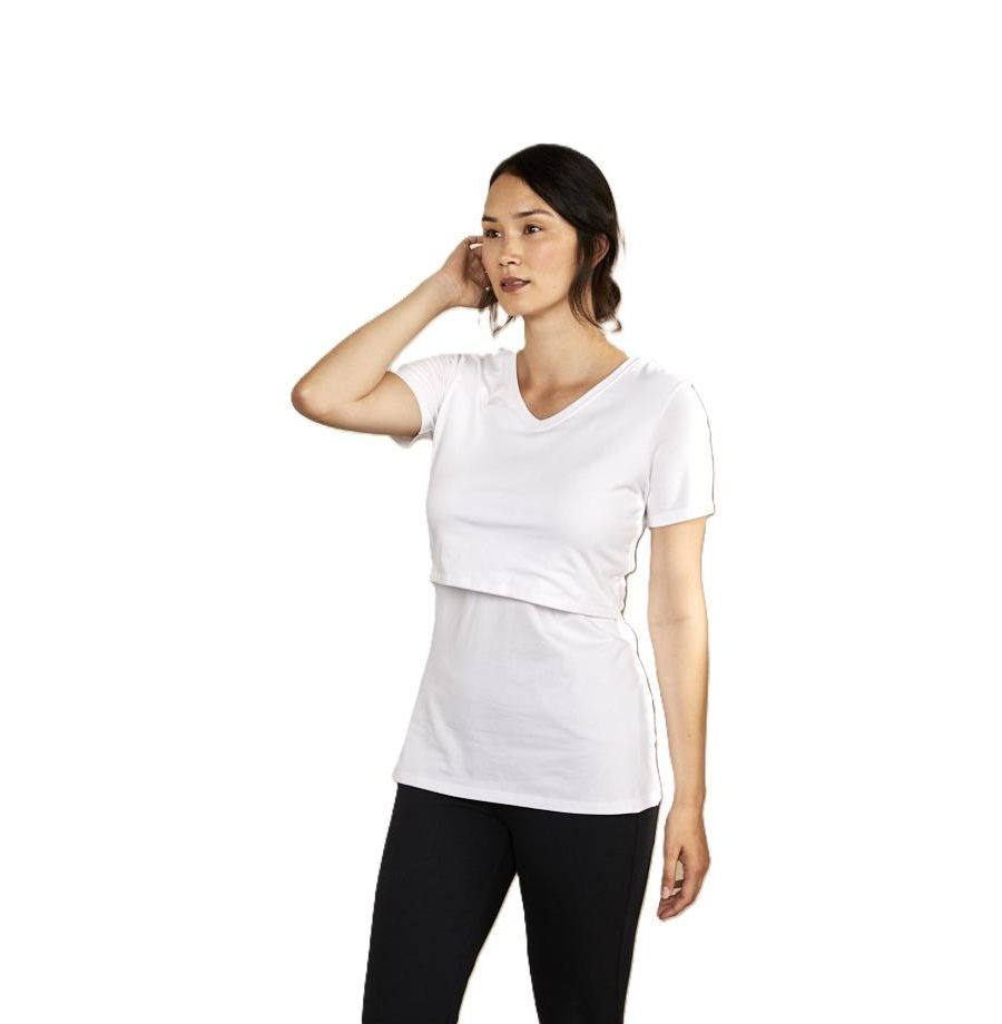 

Футболка с V-образным вырезом для кормящих мам Bshirt, White