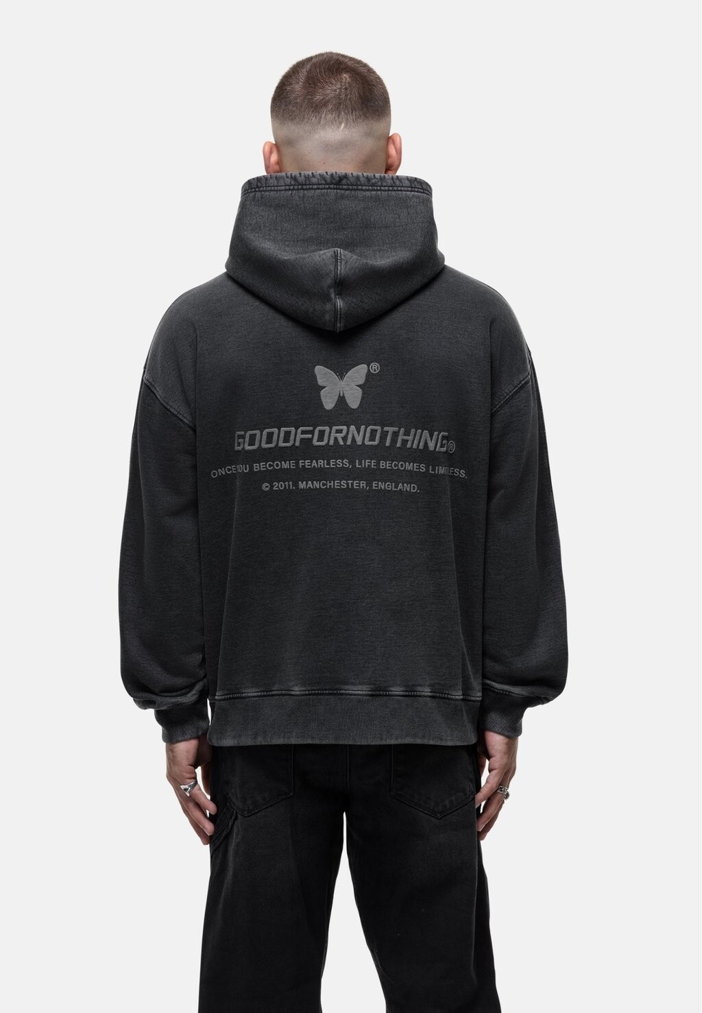 

Толстовка с капюшоном OVERSIZED SPIRT WASHED PULLOVER Good For Nothing, серый
