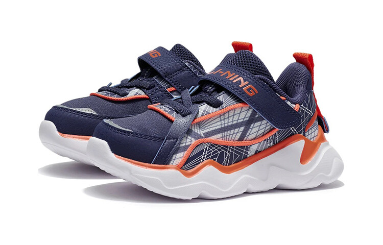 Кроссовки LINING YOUNG Kids Lifestyle Shoes PS Low-top Navy Blue/standard White — фото 3