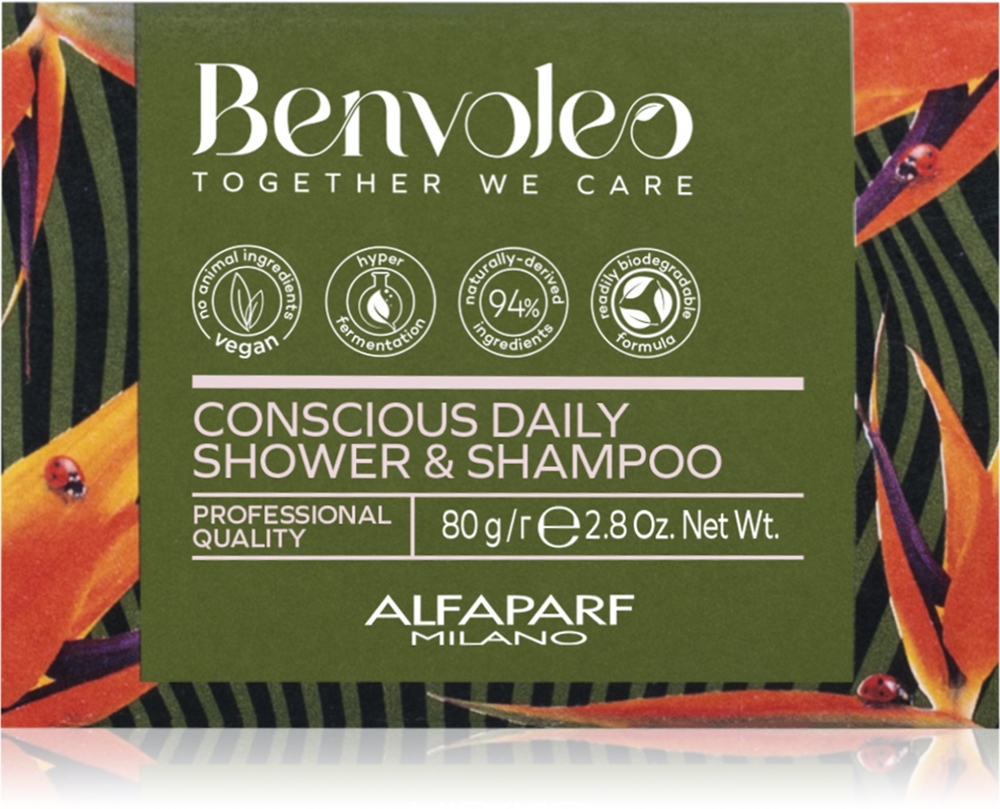 

Ежедневный органический твердый шампунь Benvoleo «три в одном» Alfaparf Milano, 80 гр