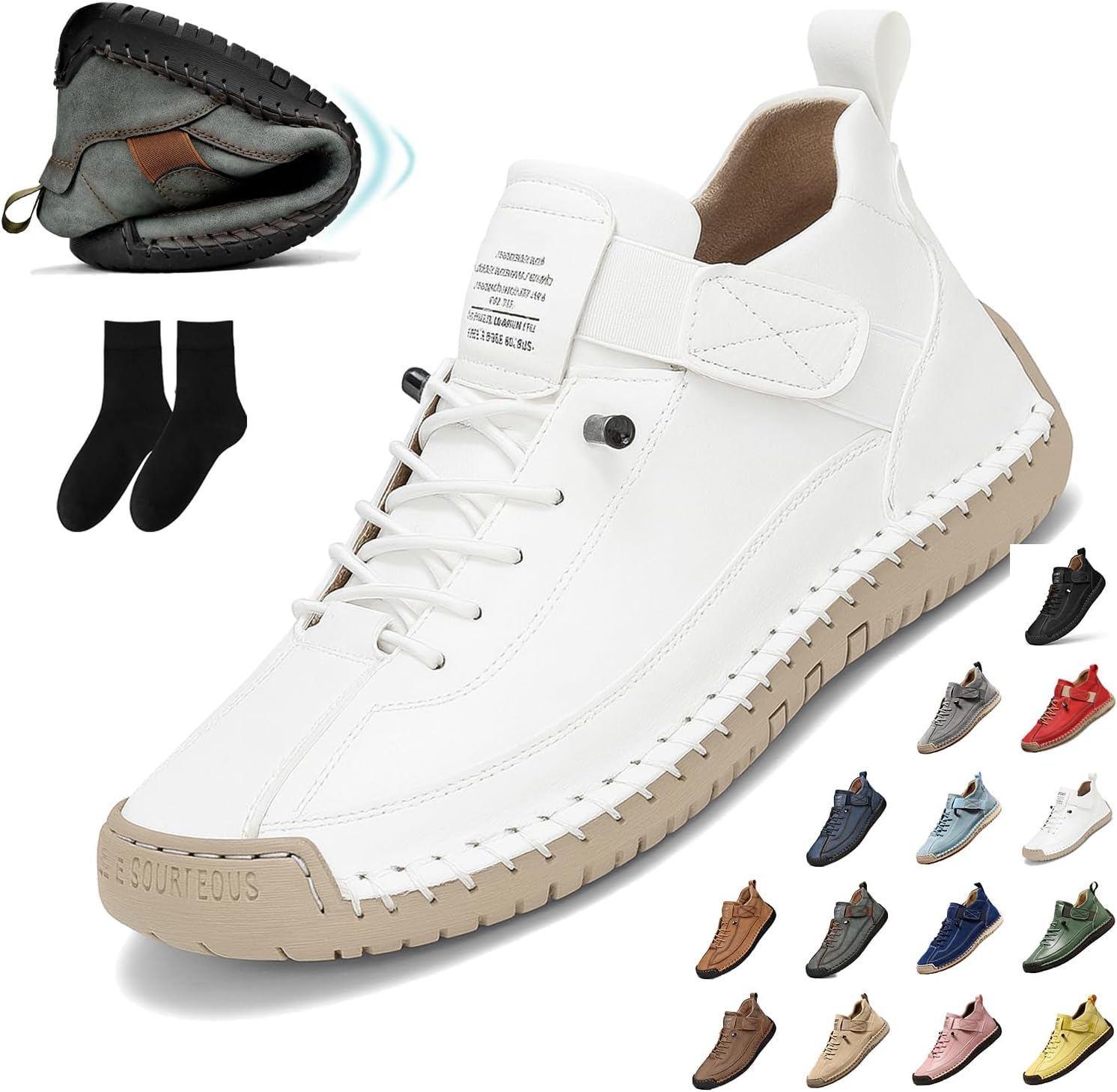 

Женские повседневные ботинки-чукка на щиколотке, слипоны, дышащие лоферы, ручной работы кроссовки, средние по высоте, для ходьбы и вождения, плоская подошва Generic, белый