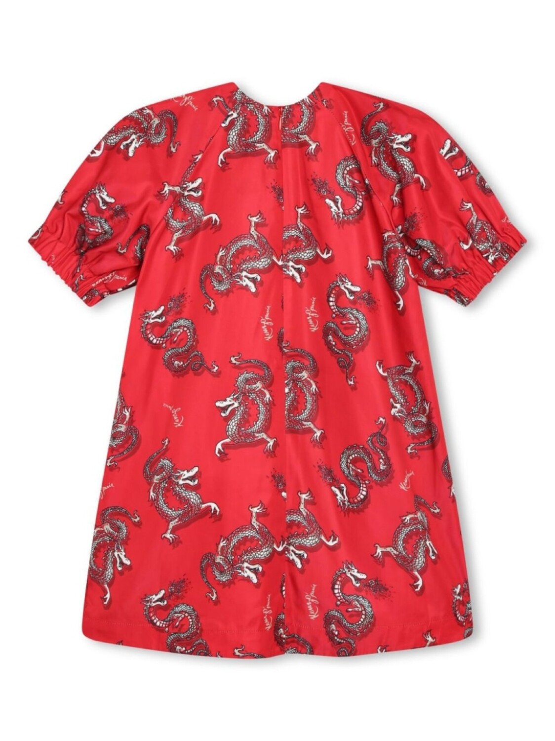 Kenzo Kids платье с короткими рукавами и графичным принтом, красный — фото 2