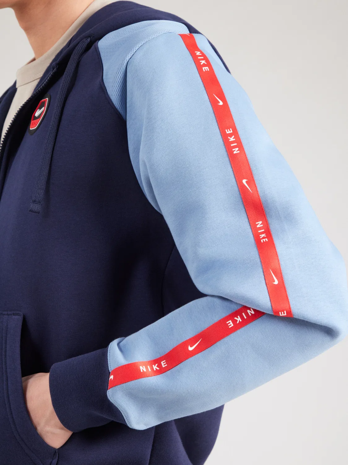 Толстовка на молнии Nike Sportswear, Navy/Light Blue — фото 2