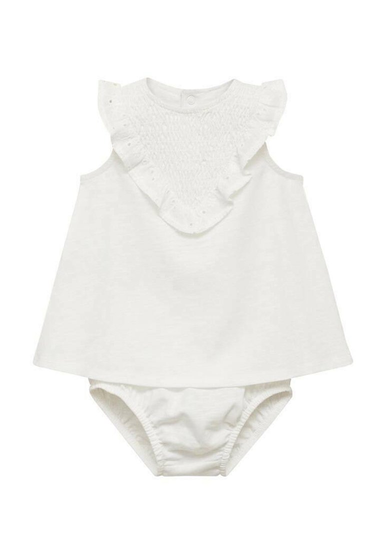 

Повседневное платье RUFFLED AND FROG SET Mango Kids, слоновая кость