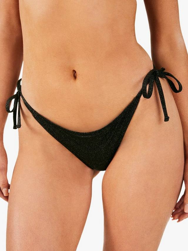 

Низ бикини с завязками из мерцающей ткани сбоку Accessorize, черный