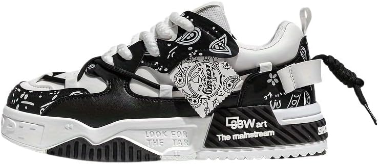 

Мужские модные стильные кроссовки, удобные в носке - превосходное сцепление, вентиляция для комфорта - надежные кроссовки на шнуровке для повседневного образа и уличного стиля Dikermoon, черный