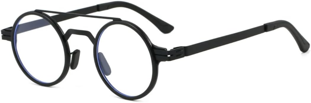 

Ретро металлические круглые солнцезащитные очки с двойной перемычкой для мужчин и женщин, защита от УФ-излучения UV400, прозрачные линзы, оправа в стиле панк TYUVIVO, Black Clear