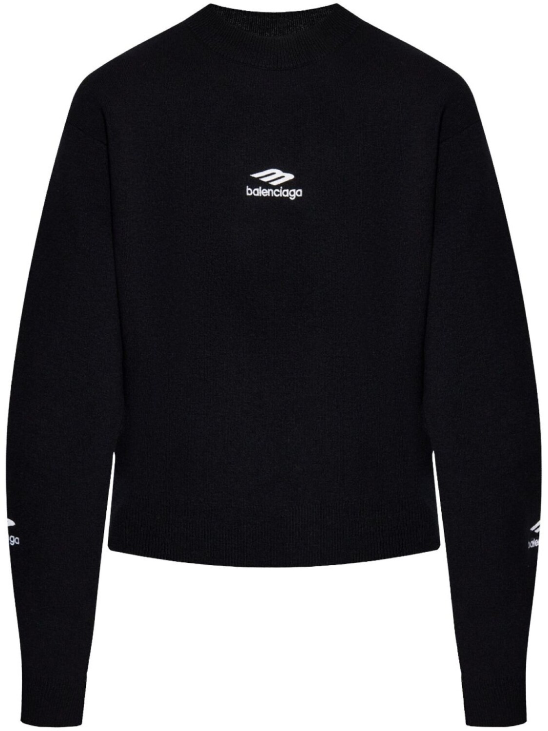

Свитер с вышитым логотипом Balenciaga, черный