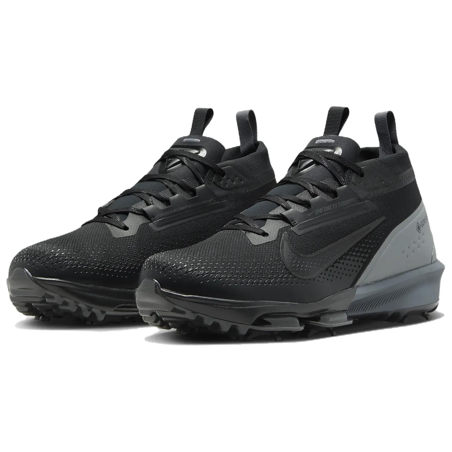 Туфли для гольфа Infinity Tour 2 Wear resistant And Waterproof Mid Top мужские Extra Wide Nike, черный — фото 4