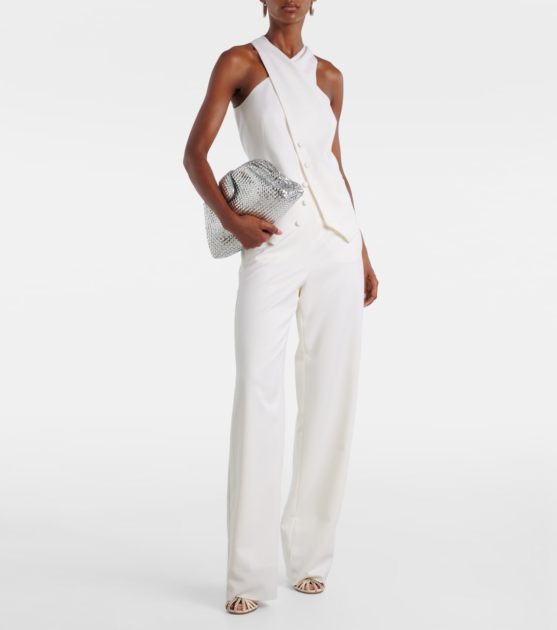 Широкие брюки Balta с высокой талией из натуральной шерсти Max Mara, Bianco — фото 2