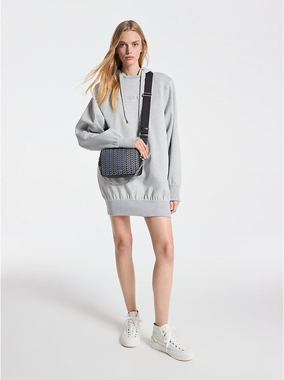

Платье с капюшоном из хлопковой смеси с подплечниками Michael Kors, серый