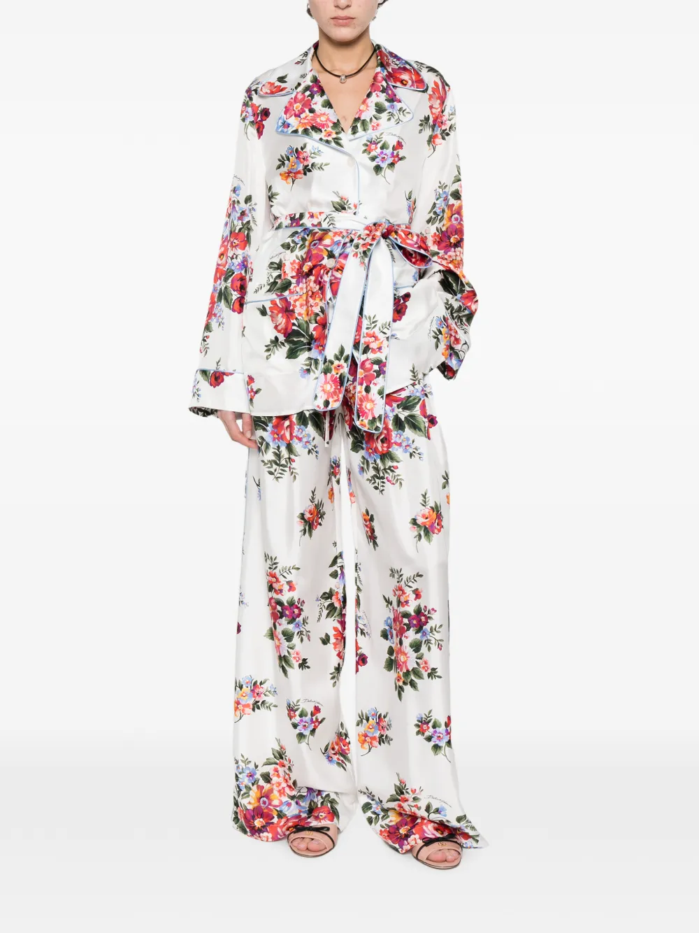 Брюки с цветочным принтом Dolce & Gabbana, белый — фото 2
