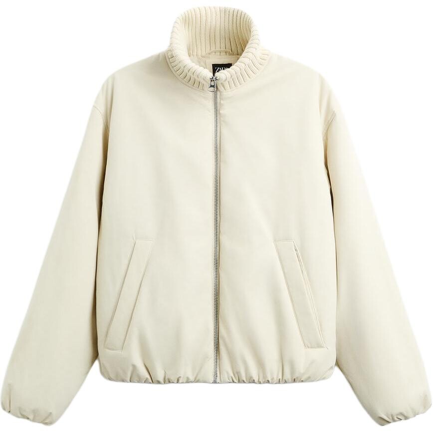 

Стеганая куртка мужская белая Zara, белый