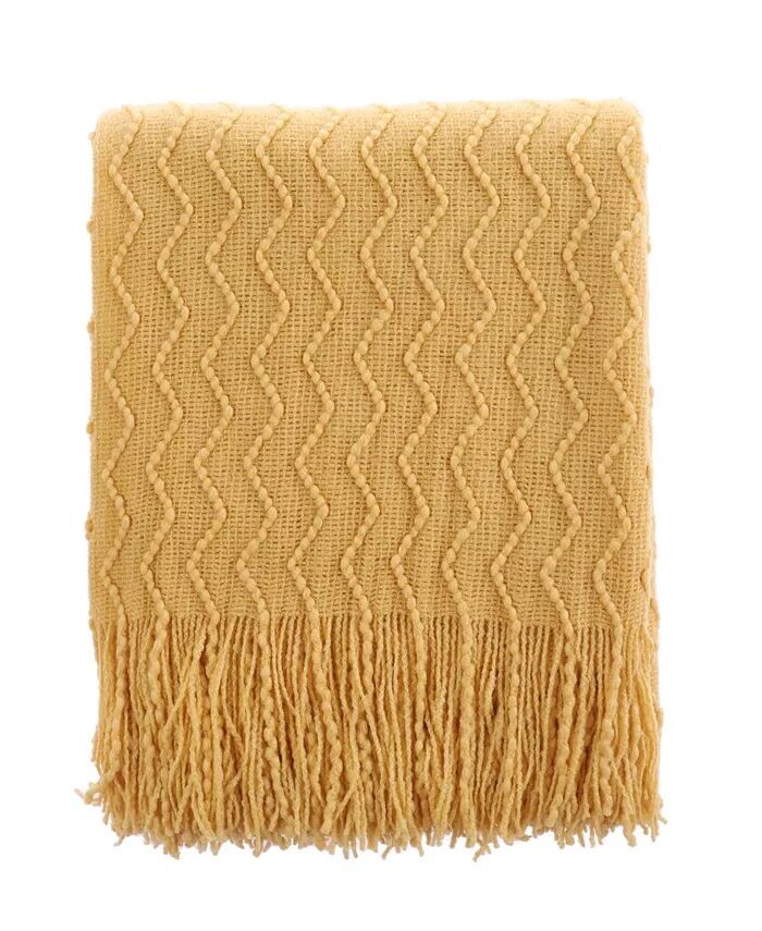 

Легкий плед с твердым мягким зигзагом, 60 x 50 дюймов Happycare Textiles, желтый