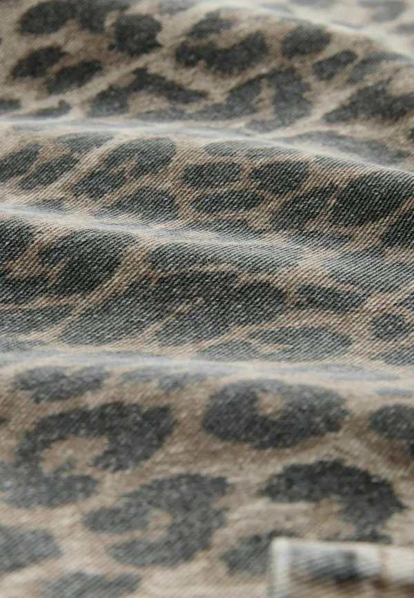 Платье из денима в стиле милитари, укороченное Next, Leopard Print — фото 3