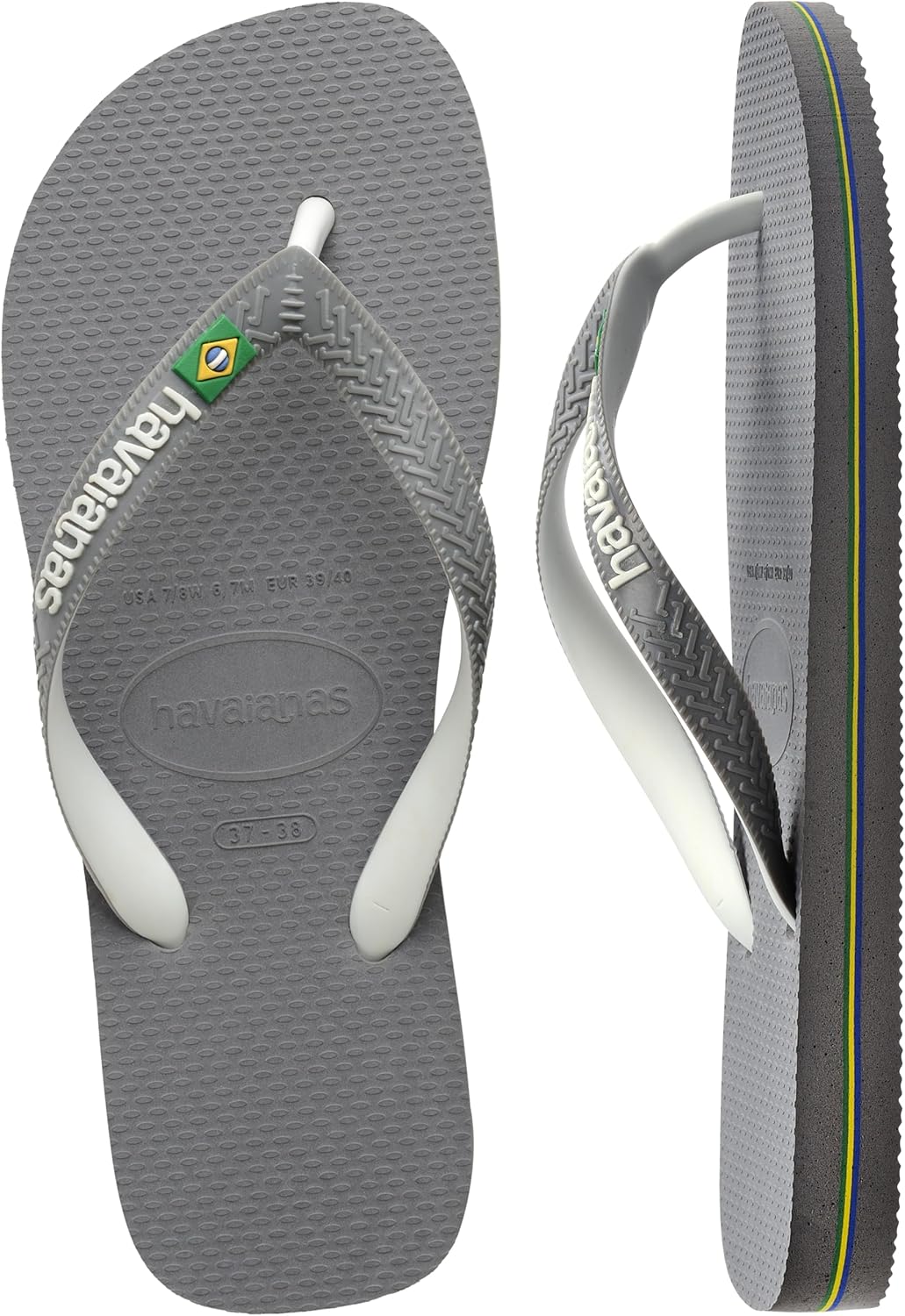 Шлепанцы Havaianas унисекс, белый/серый/стальной — фото 2