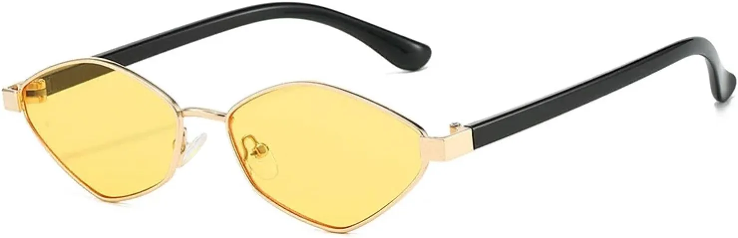 

Солнцезащитные очки «кошачий глаз» для женщин, прозрачные линзы Ocean, защита от УФ-излучения UV400, солнцезащитные очки для мужчин, маленькие DSVIGF, Golden Yellow