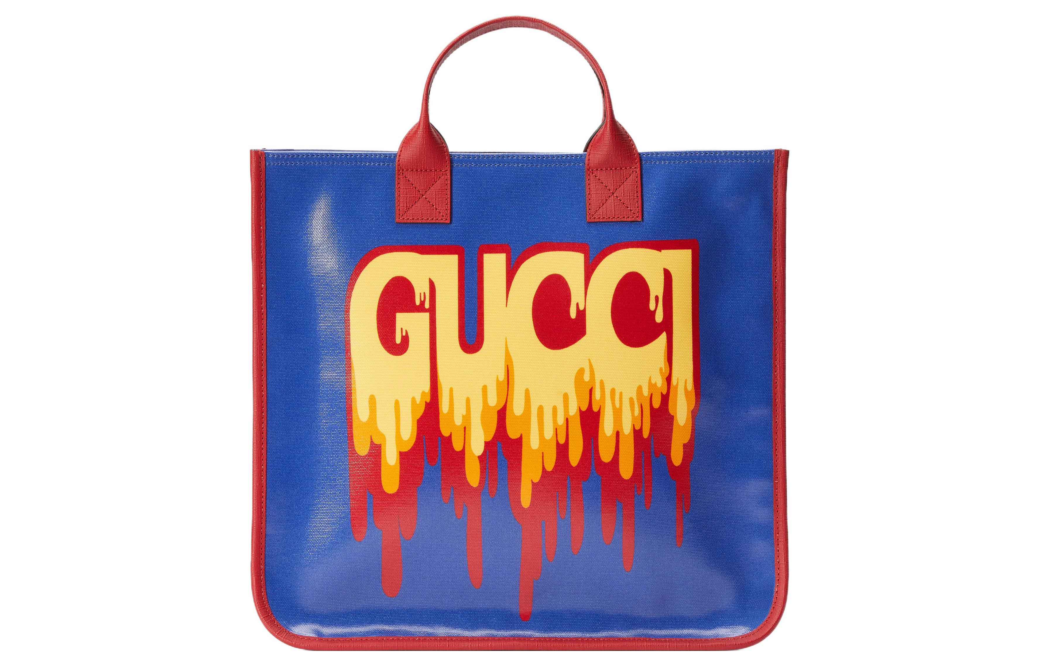 

GUCCI Сумка-шоппер из холста, сумка для покупок, переносная детская сумка, синяя