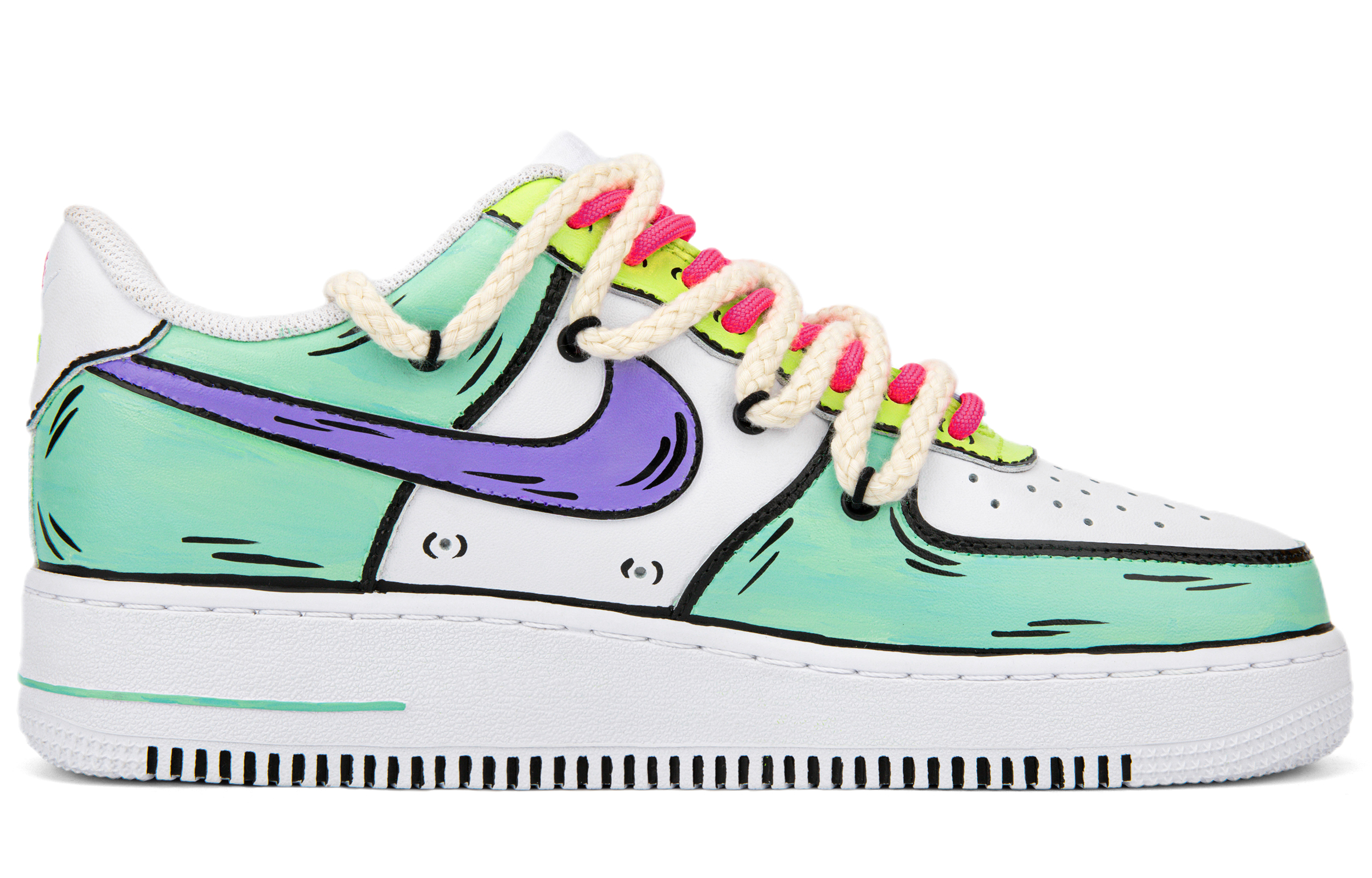 

Кроссовки Nike Air Force 1 Skateboard Shoes Men Low-Top White/Green/Purple