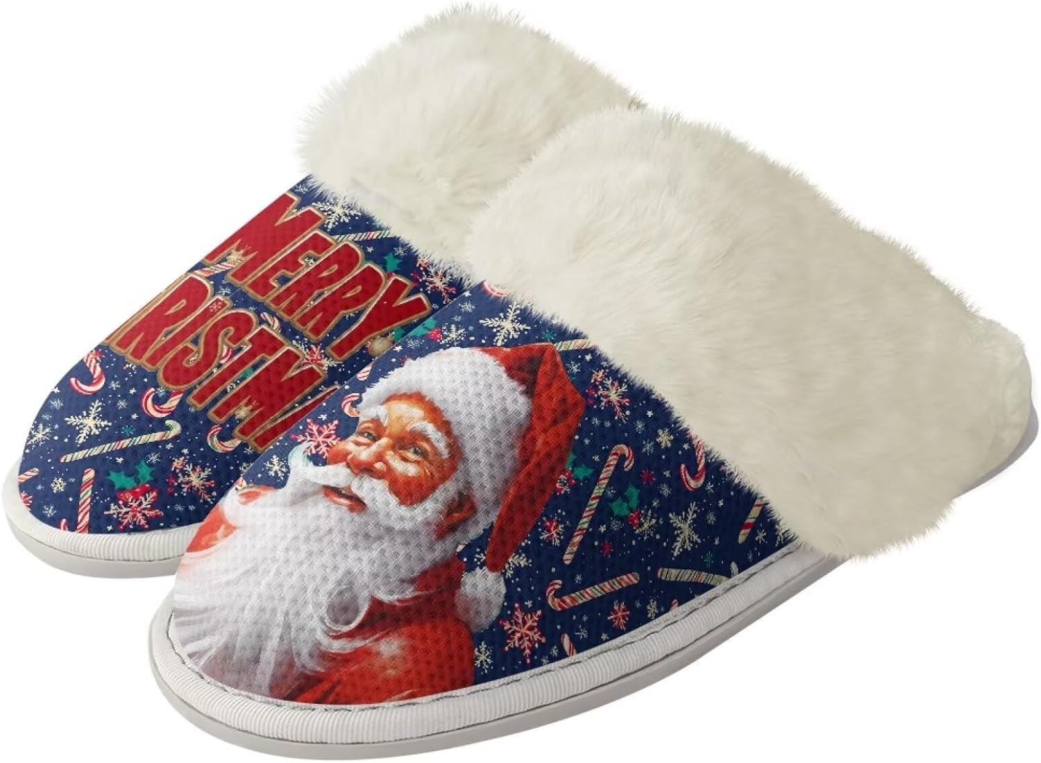 

Тапочки Srengjodk для женщин и мужчин, хлопковые фланелевые тапочки с меховой отделкой, домашние тапочки для него и для нее, размер 36-47, Vintage Xmas Style Design