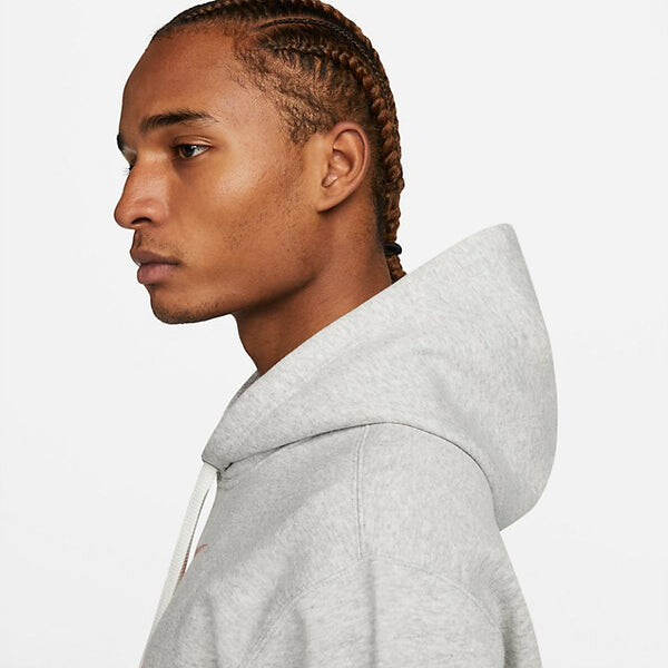Толстовка Nike Sportswear Swoosh League Fleece Pullover Hoodie 'Light Grey Heather', серый — фото 3