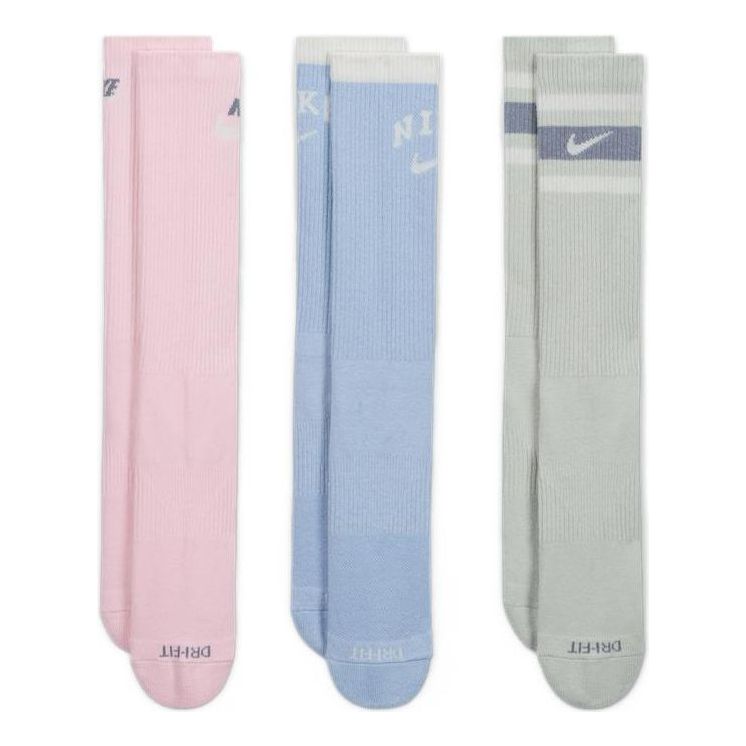 

Носки Nike Everyday Plus Cushioned Crew Kit 3 Pares 'Pink Blue Green' DX7665-902, разноцветный