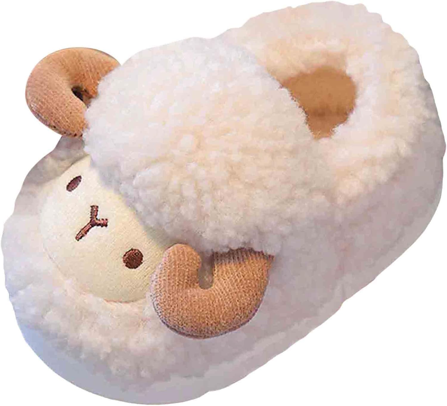 

Детские зимние тапочки IWIHMIV для малышей, мягкие плюшевые, для дома, с противоскользящей подошвой, удобные и теплые, для девочек и мальчиков, с толстой подошвой, белый