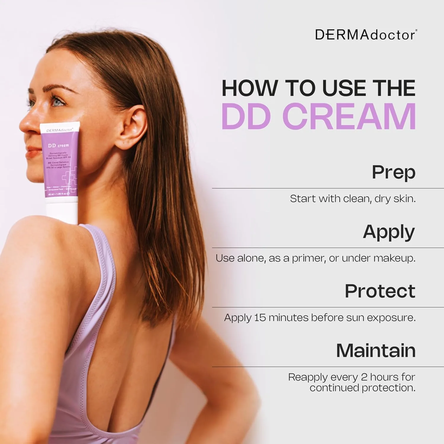 DERMAdoctor тонированный увлажняющий крем с SPF 30, минеральный DD крем, универсальный тонирующий праймер, увлажняющий крем для лица с SPF, легкое прозрачное покрытие, широкого спектра действия с оксидом цинка, для всех типов кожи, DD Face Cream — фото 2