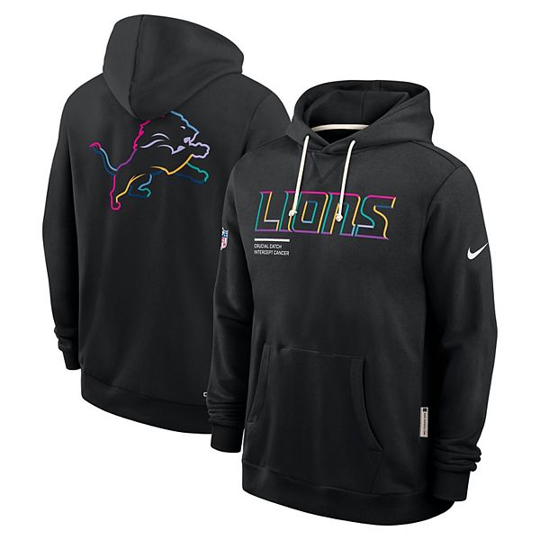 Мужская черная толстовка detroit lions tall 2025 nfl crucial catch sideline standard issue dri-fit Nike — фото 4