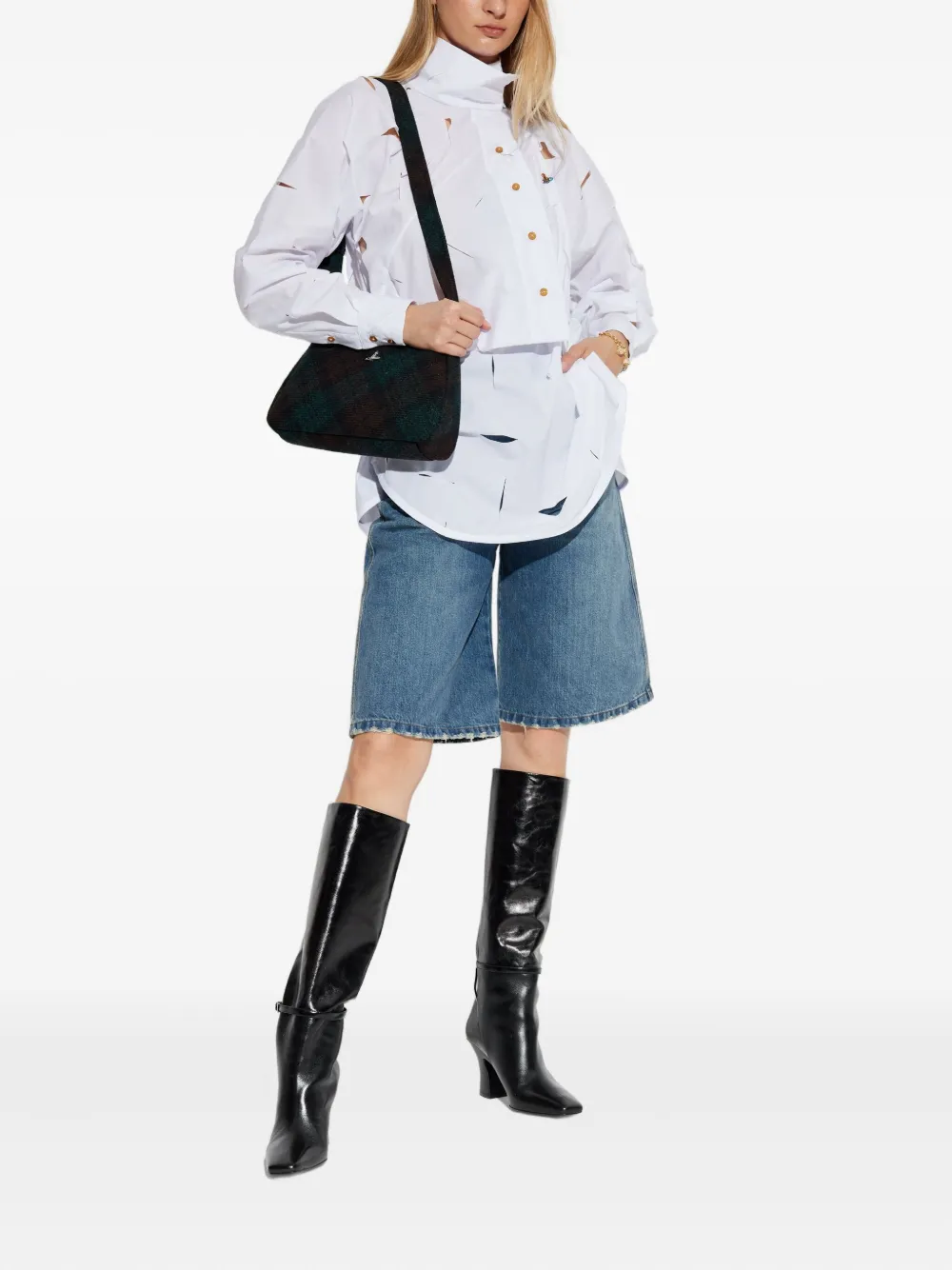 Топ с вырезами и воротником-стойкой Vivienne Westwood, белый — фото 2