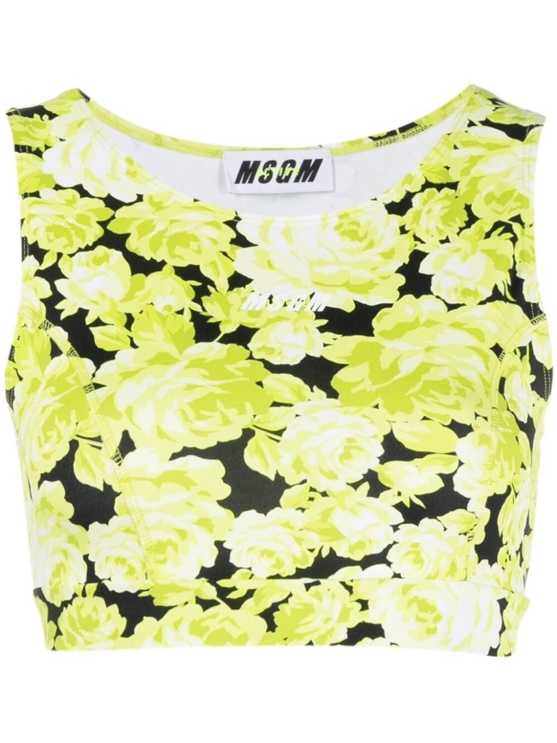 

MSGM укороченный топ с цветочным принтом, зеленый