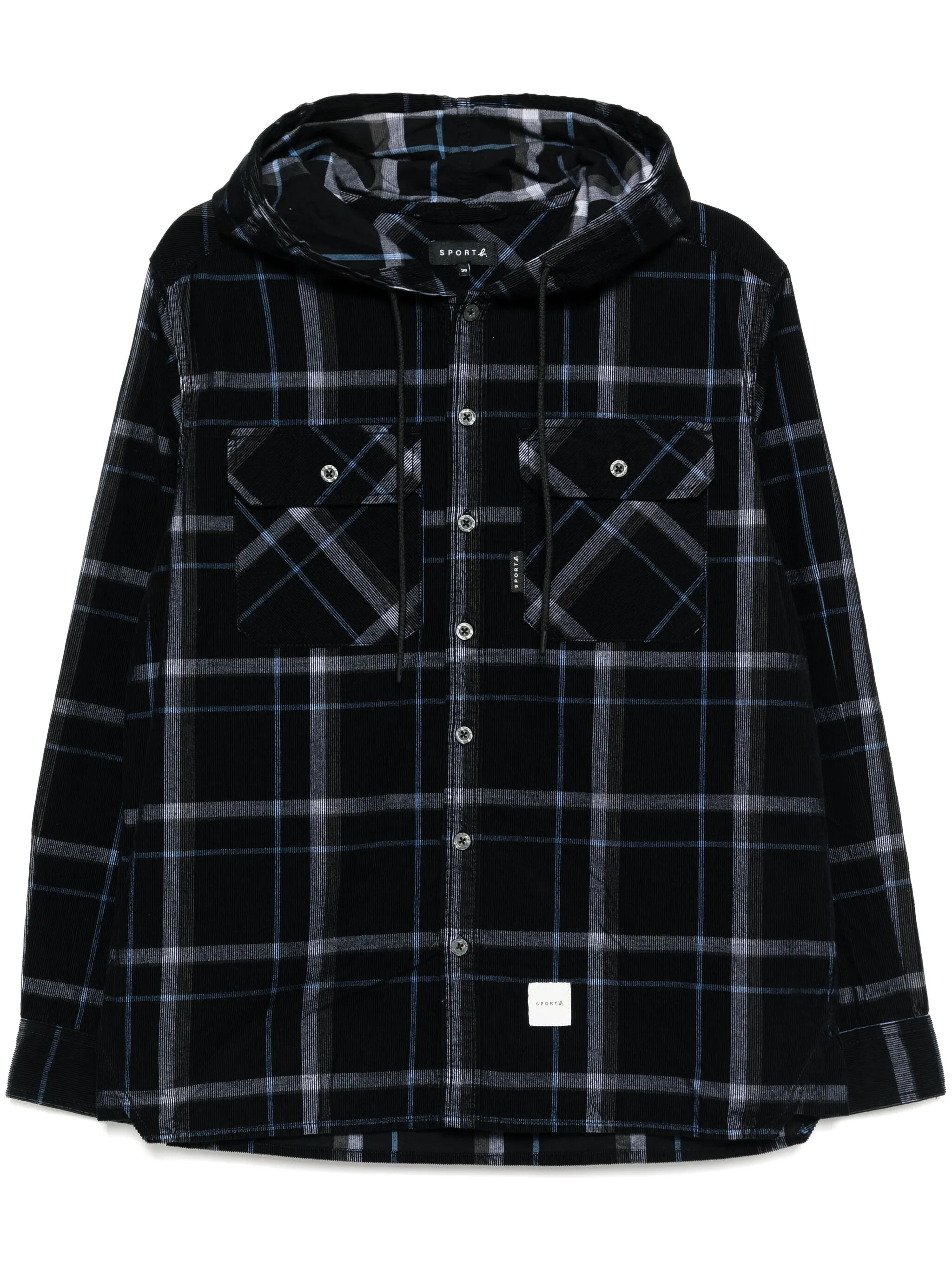 

Вельветовая рубашка с капюшоном Sport B. By Agnès B., синий