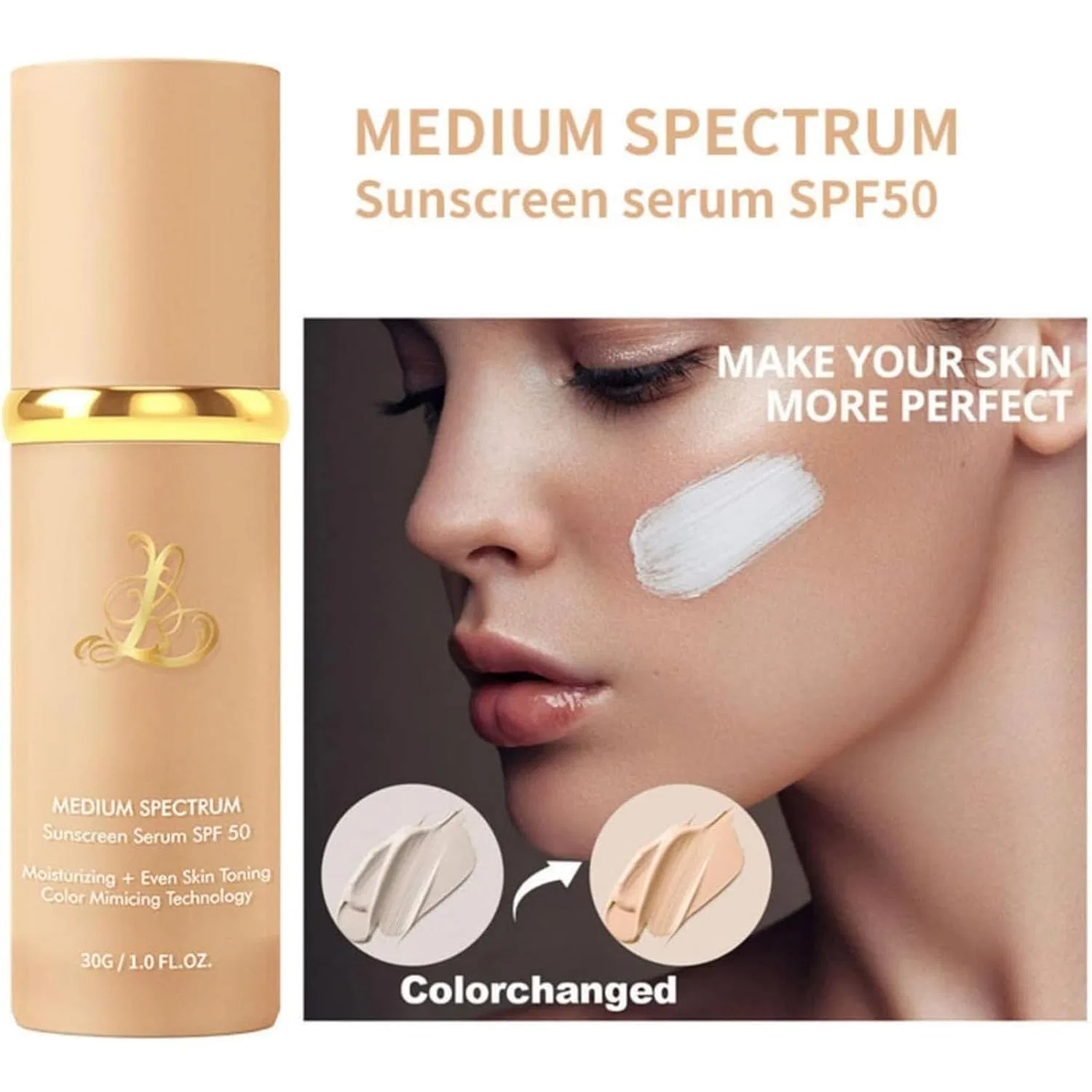 Увлажняющая тональная основа 4 в 1 с SPF 50+ (2 шт.) Generisch, 2Pcs — фото 2