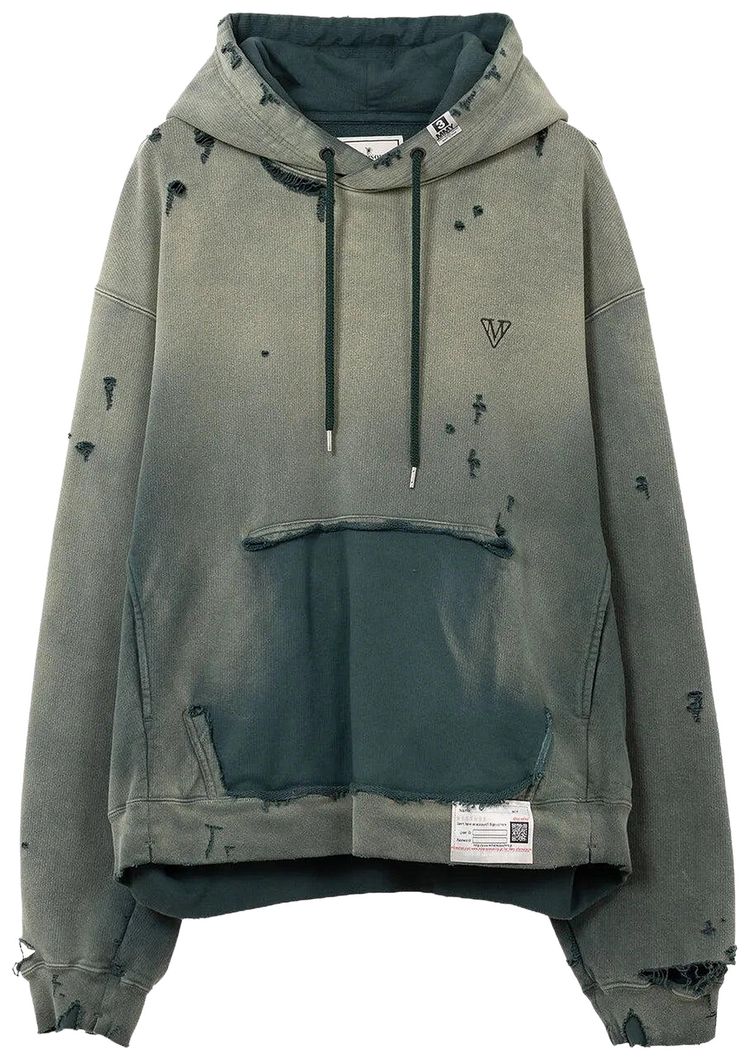 

Толстовка с выцветшим солнцем Maison Mihara Yasuhiro, зеленый