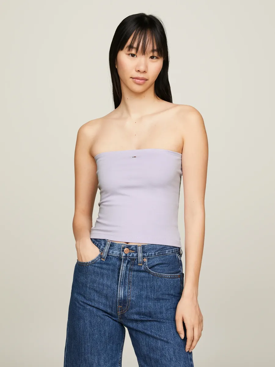 

Топ-бандо Tommy Jeans "TJW SLIM ESSENTIAL TUBE TOP" с флагом-логотипом Tommy Jeans, цвет Lavender Flower