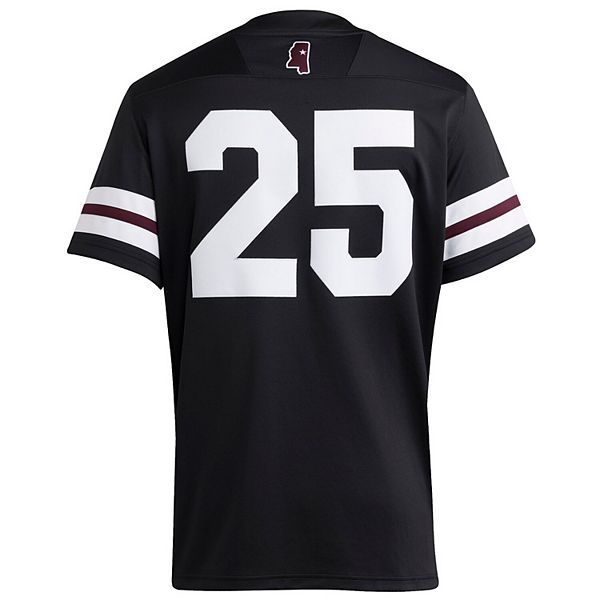 Мужская футболка Mississippi State Bulldogs Premier Strategy #25 черная Adidas — фото 4