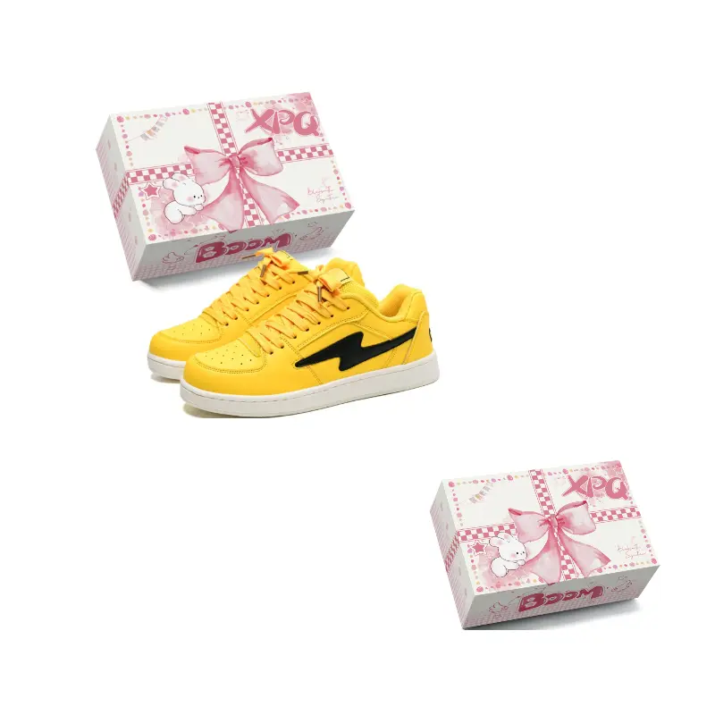 

XPQ Антискользящие износостойкие низкие скейтерские кроссовки унисекс желтые, цвет Yellow