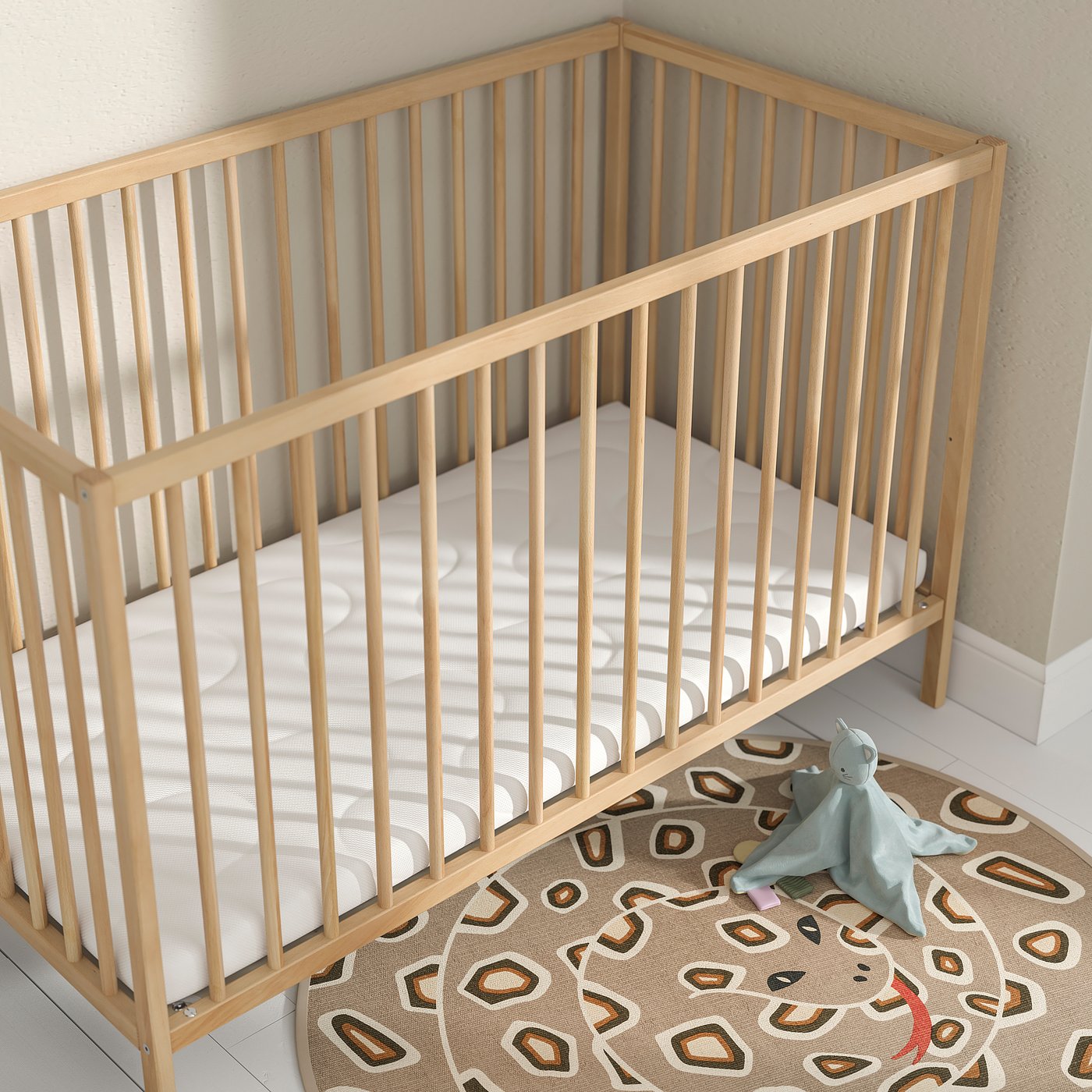 Матрас для детской кроватки IKEA Krummelur, 60х120х8 см IKEA, белый — фото 2