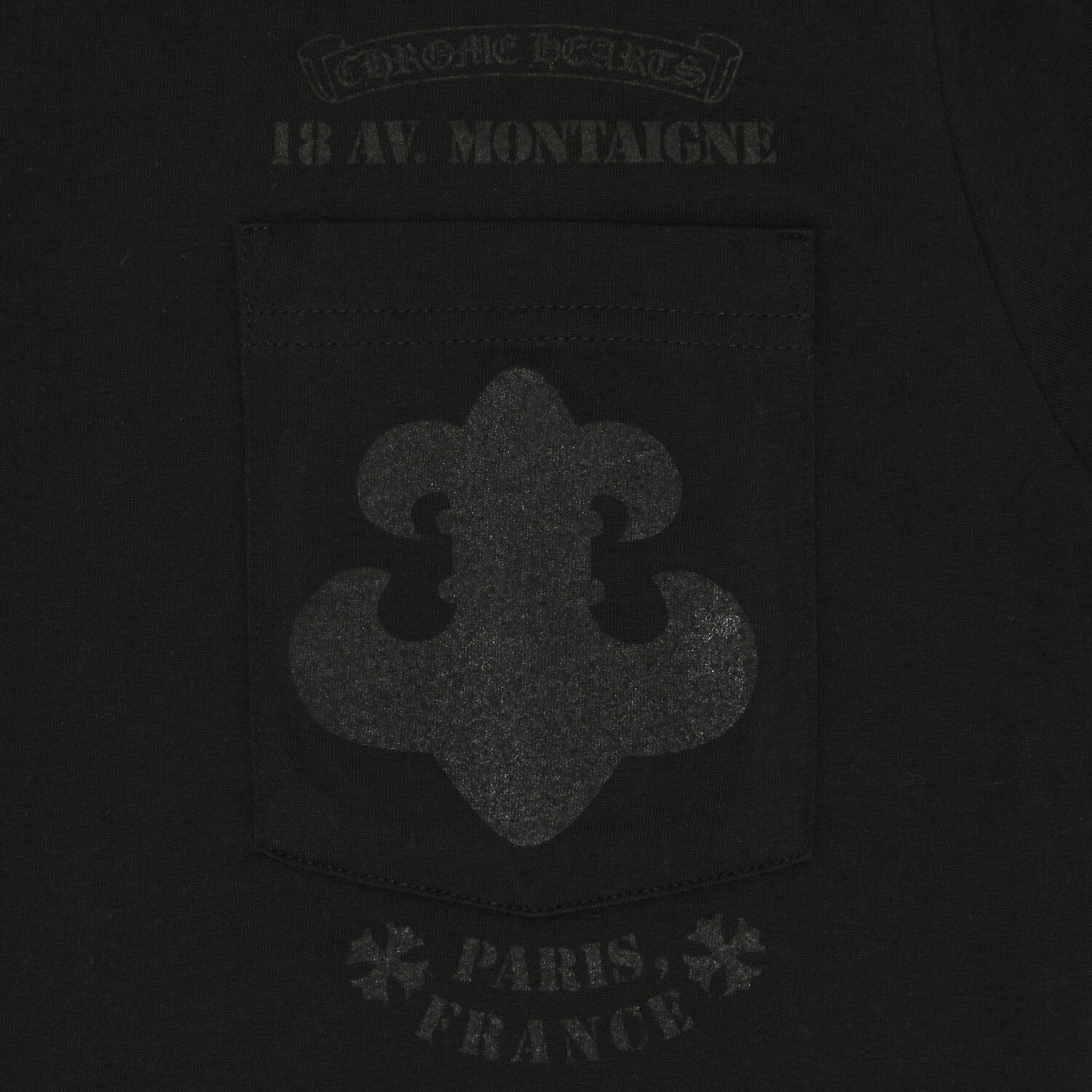 Эксклюзивная футболка с длинным рукавом Chrome Hearts Paris, цвет Черный — фото 3