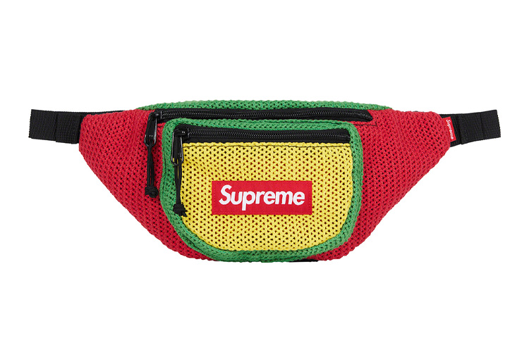 

Supreme Хлопковая поясная сумка через плечо унисекс винтажной расцветки, Red Yellow Green Color Block