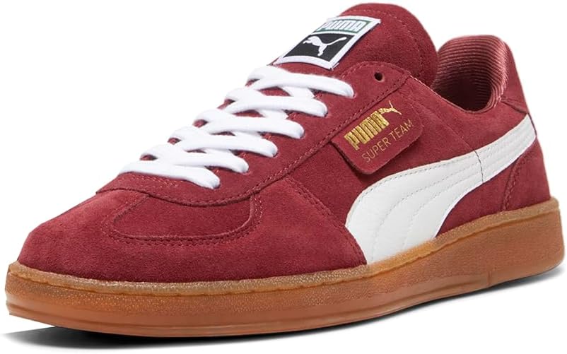 Мужские кроссовки PUMA Super Team из замши с шнуровкой, повседневные - красные — фото 2