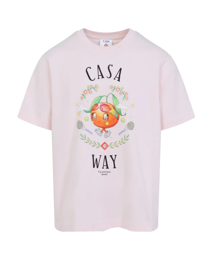 

Стильная хлопковая футболка розового и фиолетового цвета Casablanca, розовый