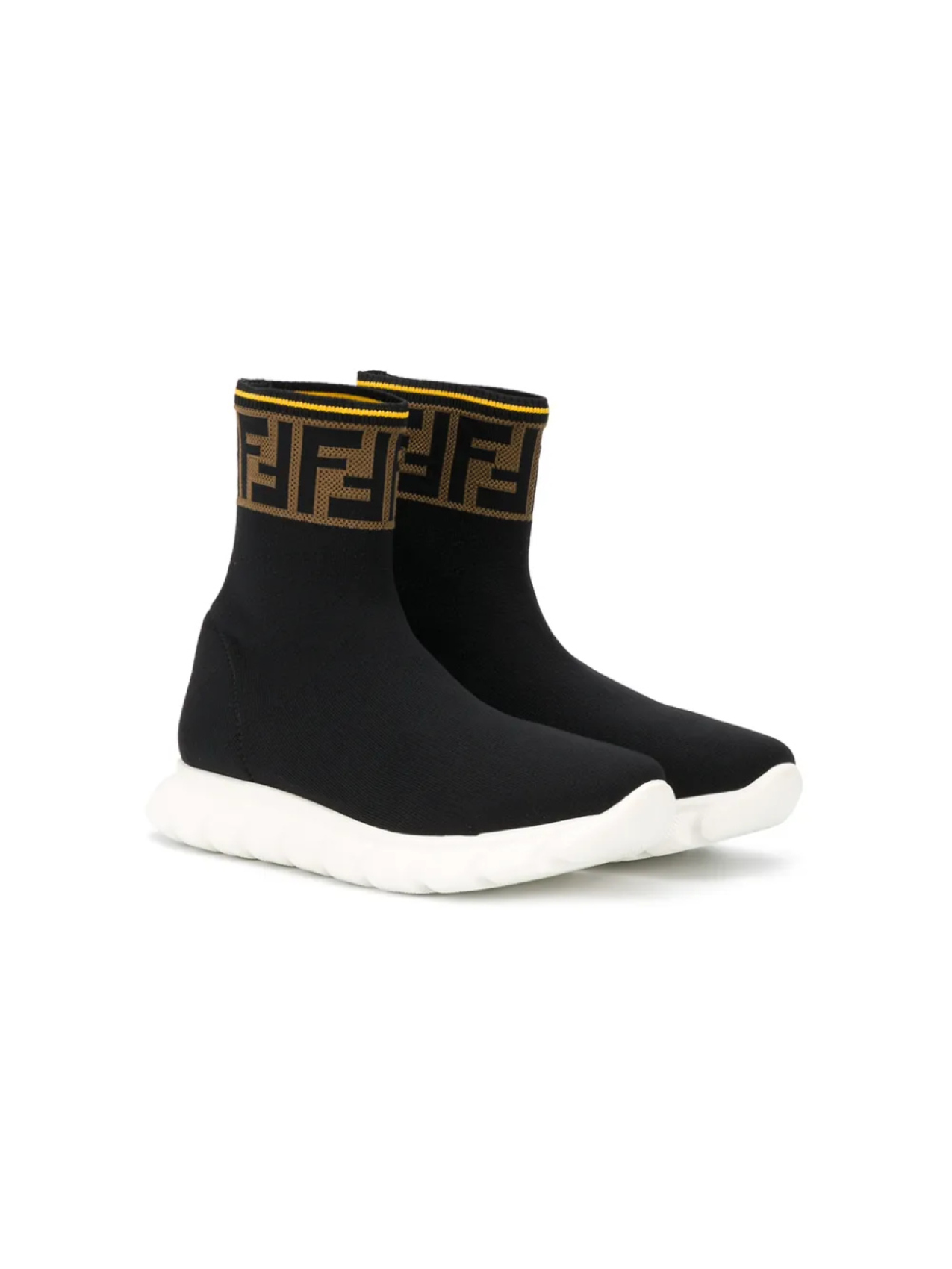 

Кроссовки с логотипом FF Fendi Kids, черный
