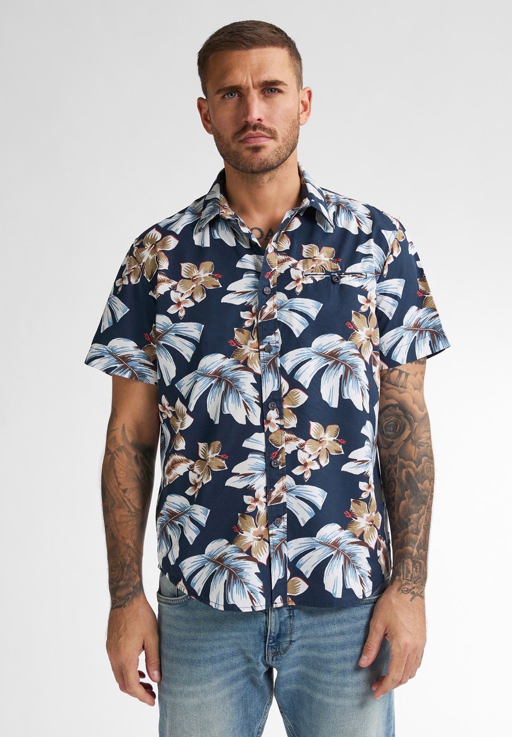 

Рубашка ALL-OVER PRINT SHIRT CONCHLINE Petrol Industries, темно-синий