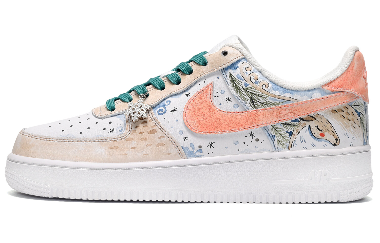 

Кроссовки для скейтбординга Air Force 1 женские с низким верхом светло-хаки Nike