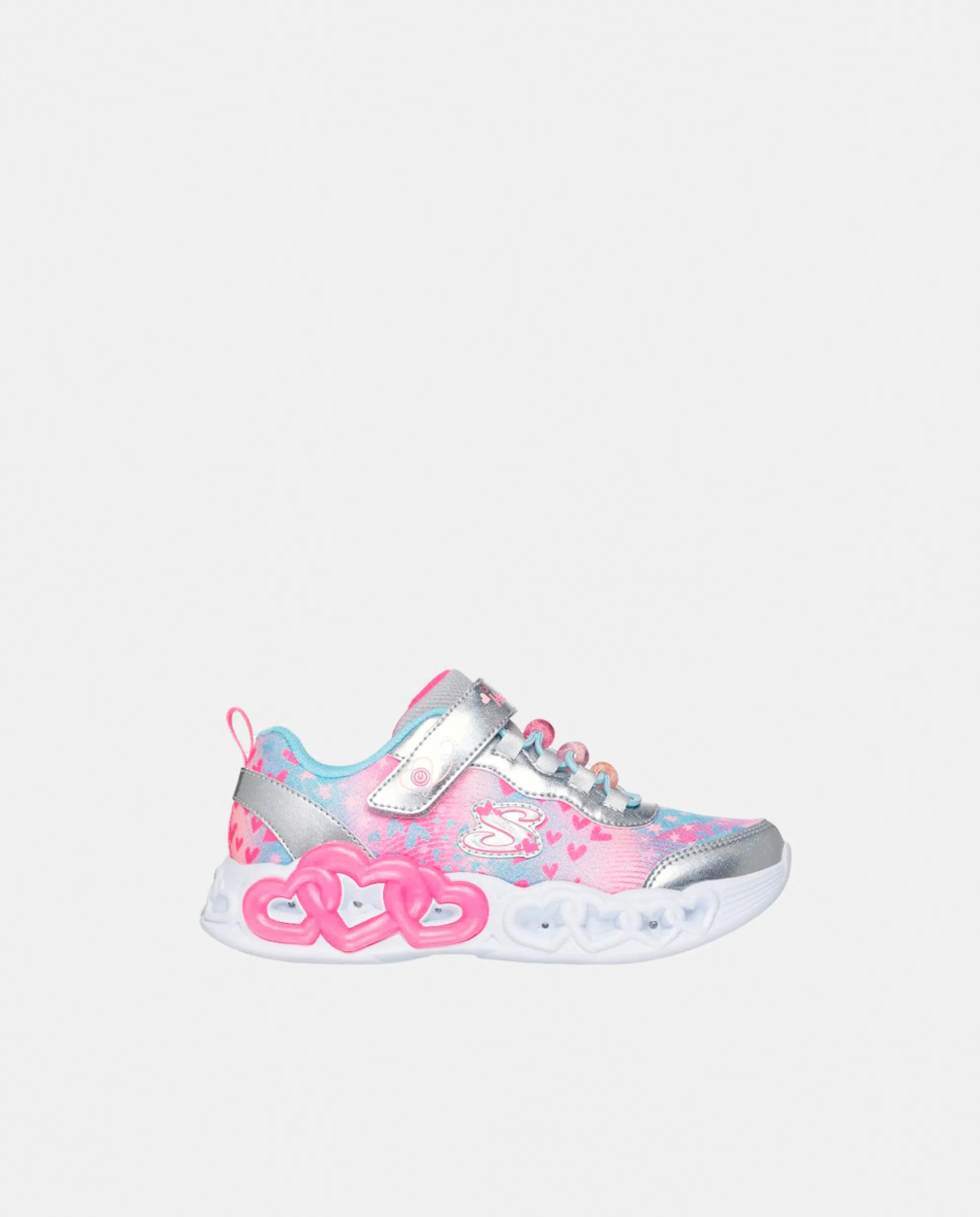 

Детские кроссовки с подсветкой Skechers, серебряный