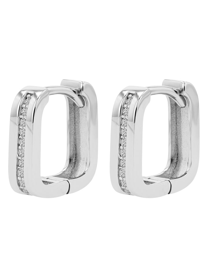 

Adeliás Женские серьги - серьги-кольца на шарнирах из серебра 925 пробы с кубическим цирконием в серебре