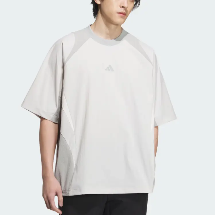 Футболка мужская светло-серая/каменно-серая Adidas, серый — фото 2