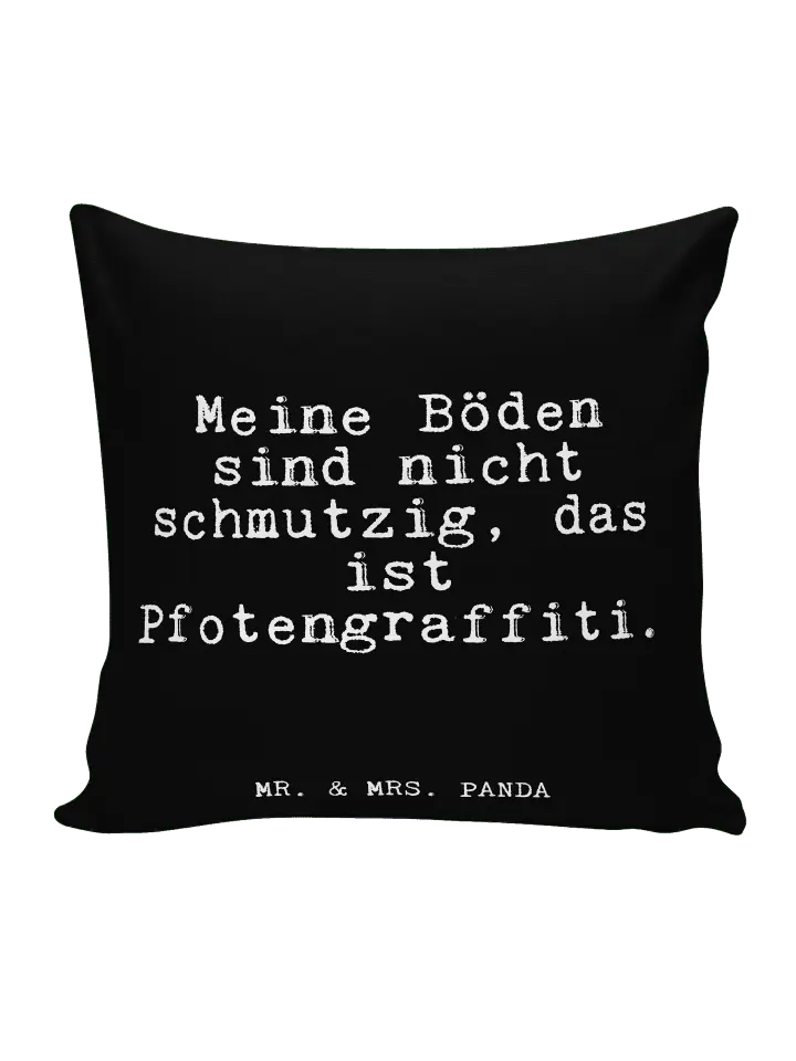 

Подушка Mr & Mrs Panda 40x40 Meine Böden sind nicht, черный
